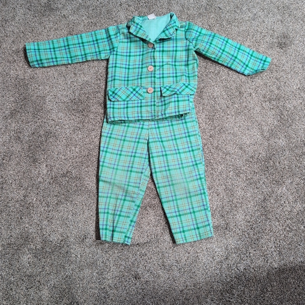 Vintage Sears Girls Plaid Pant Suit Size 3